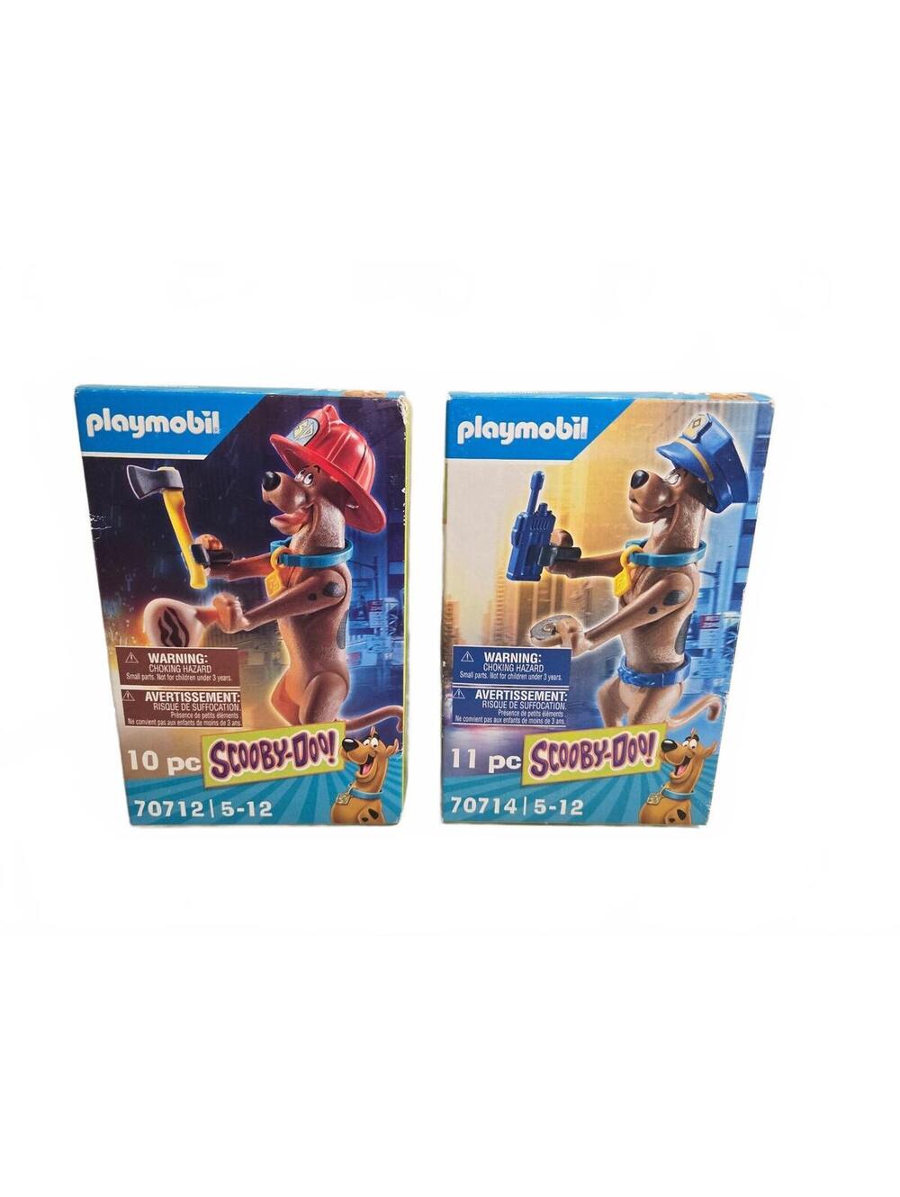 Playmobil Scooby-Doo! Collectible Figures Lot / Firefighter & Police Officer